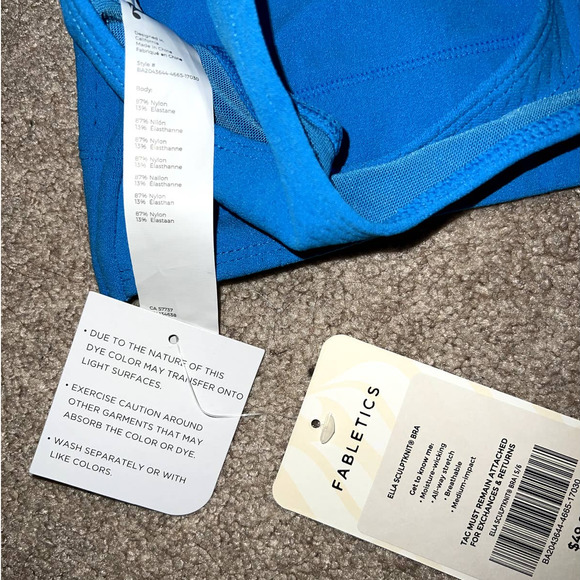 New Fabletics Ella Sculptknit Criss-Cross Back Atlantis Sports Bra size S - Picture 6 of 7
